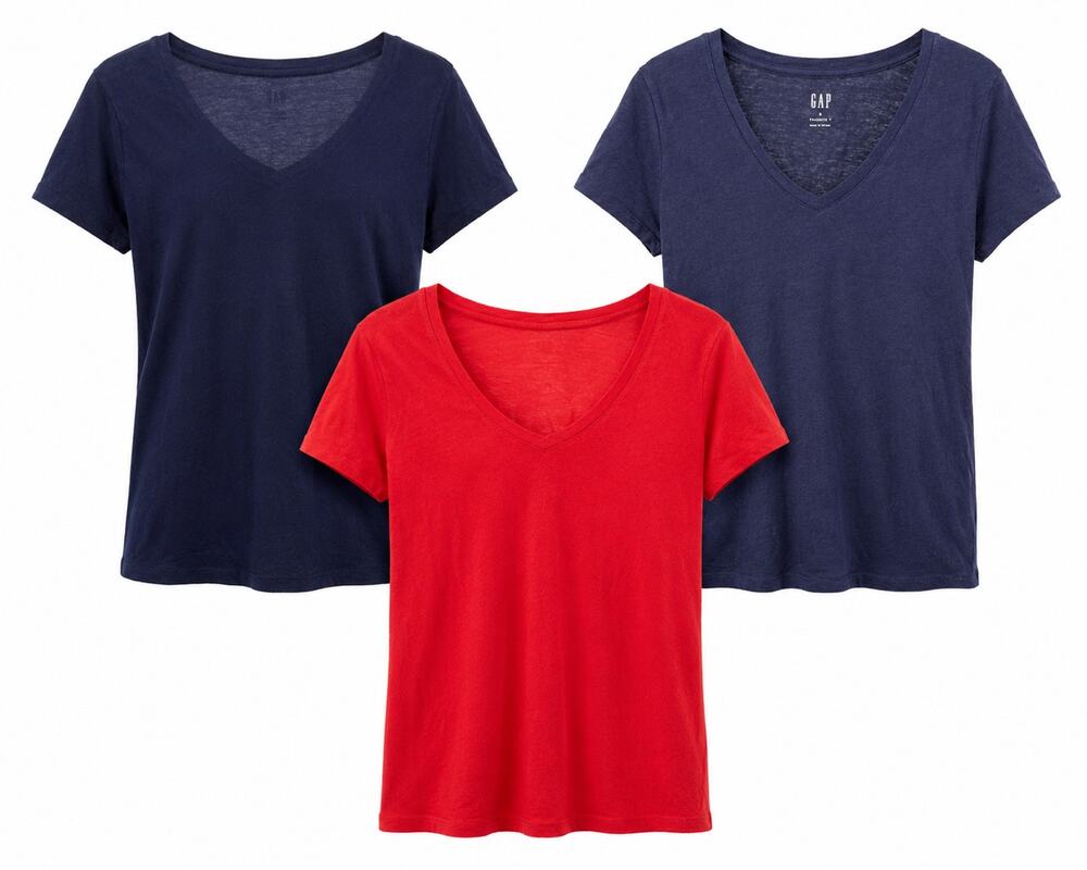 Lot Of 3 GAP Favorite V Neck Tee Shirts Capsule Layering Tshirt Modal Small
